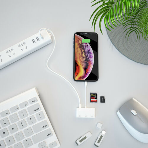 Converter to SD/TF Card Adapter USB 6in1 OTG Camera Reader For iPhone 11 XS iPad - Fresh Stock Dated February 2026