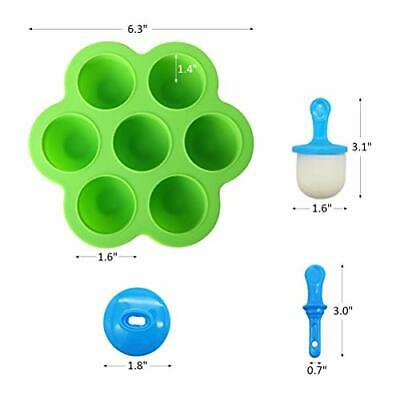 Mini Silicone Popsicle Mold, 7-cavity DIY Ice Pop Mold with Colorful Green - Fresh Stock Dated February 2026