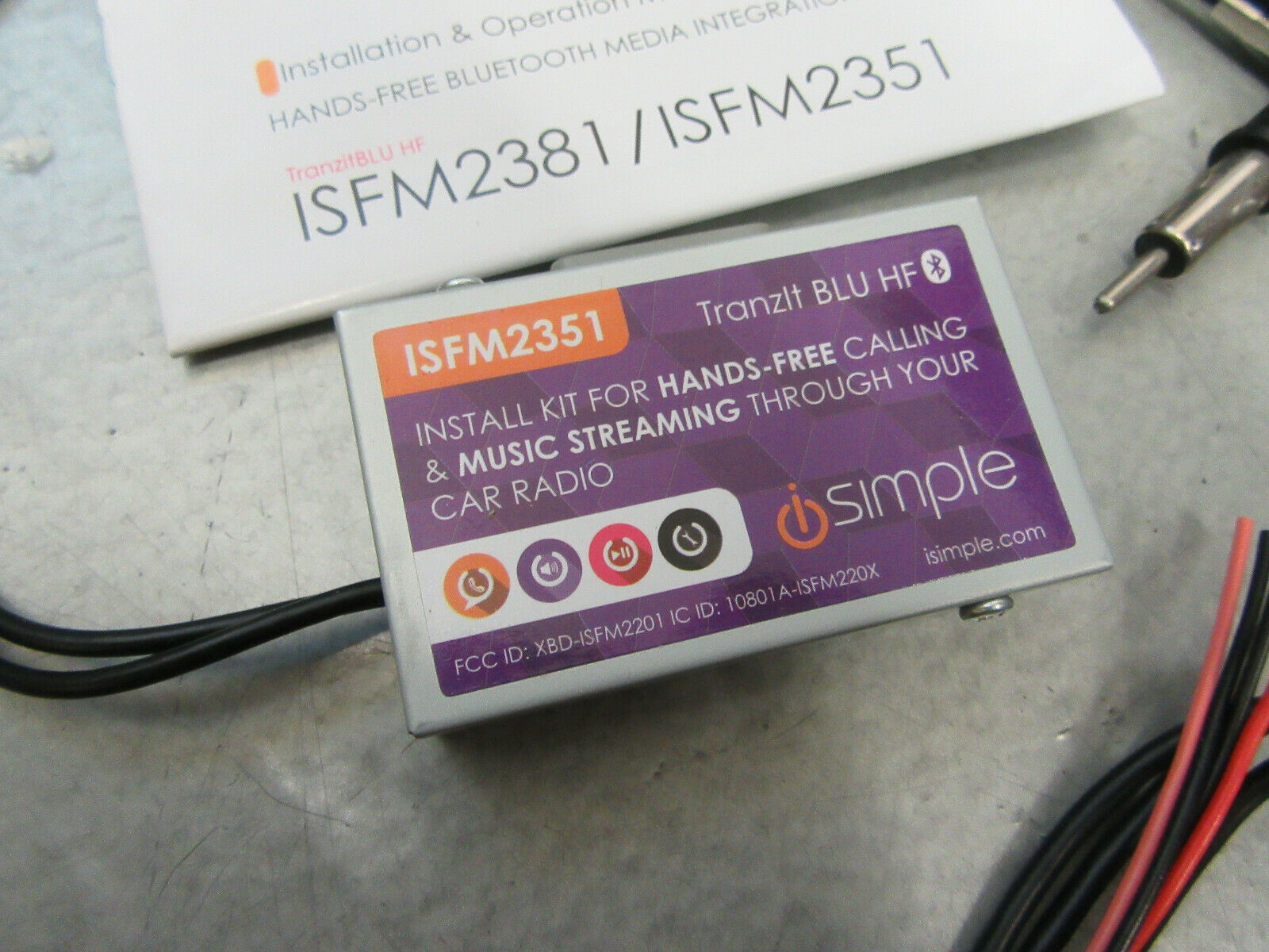iSimple ISFM2351 Bluetooth Enabled Install Kit FM Transmitter Hardwired - Fresh Stock Dated February 2026