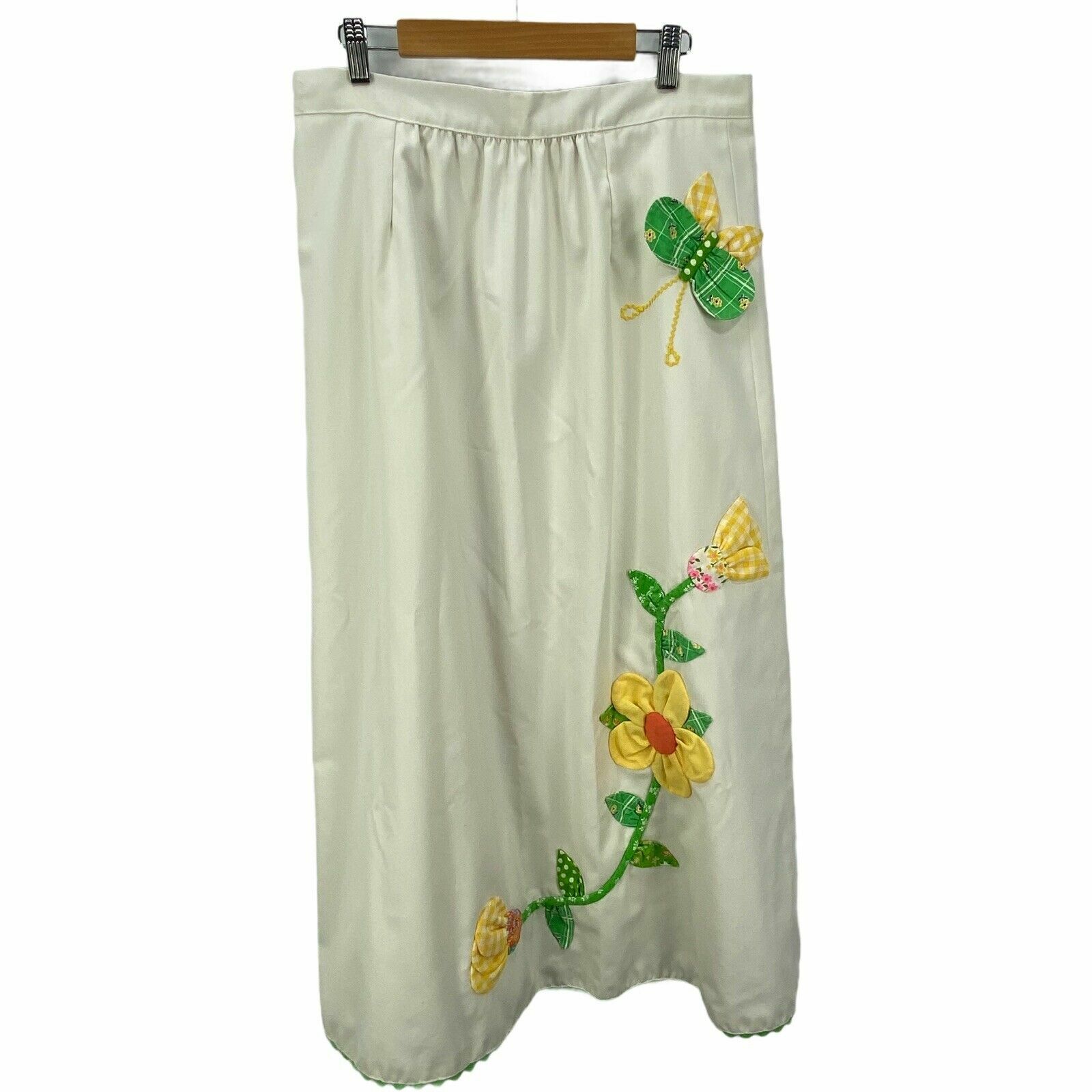 Vintage 70s CATHERINE CARR Midi Wrap Skirt Large Cottage Prairie Grandma Core - Fresh Stock Dated March 2026