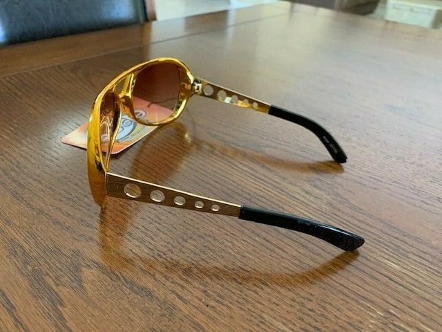 Rock & Roller Glasses Elvis Gold with Graduating Lenses by Elope - Fresh Stock Dated December 2025