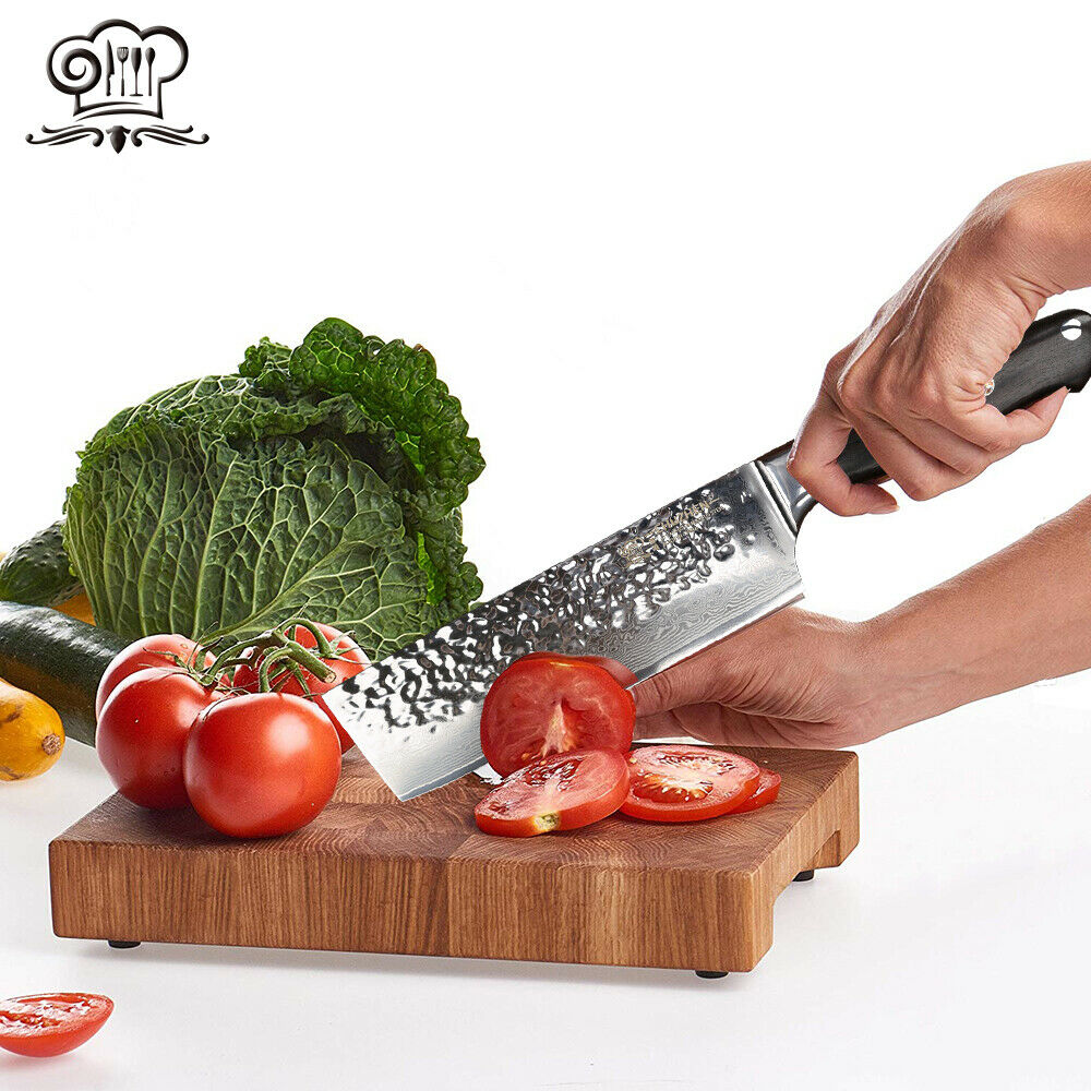 Nakiri Knife kitchen Pro Japanese Damascus 6.5 inch Chef Knives for Slicing - Fresh Stock Dated December 2025