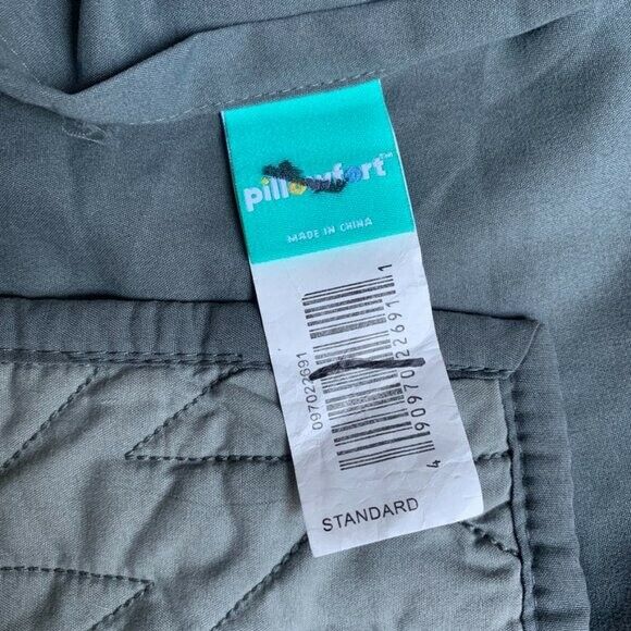 Pillowfort Gray Triangle Quilted Standard Pillow Sham - Fresh Stock Dated December 2025