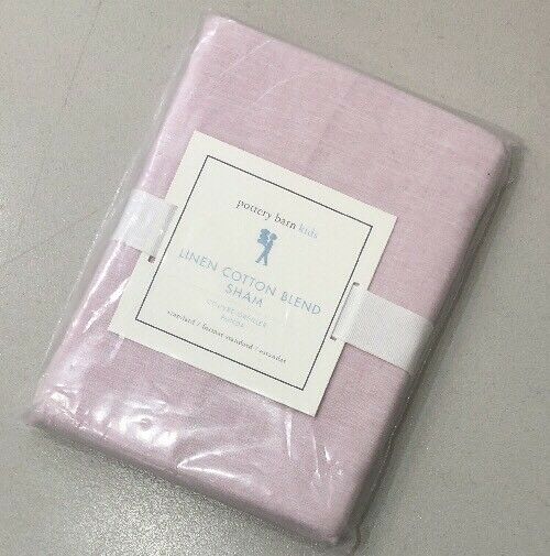 NIP Pottery Barn Kids Pink LINEN COTTON BLEND Pillow Sham STANDARD - Fresh Stock Dated January 2026