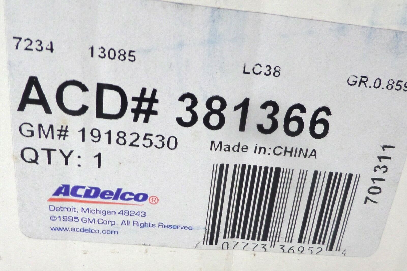 381366 AcDelco Manual Transmission Clutch Kit Chrysler Dodge Eagle Mitsubishi - Fresh Stock Dated February 2026