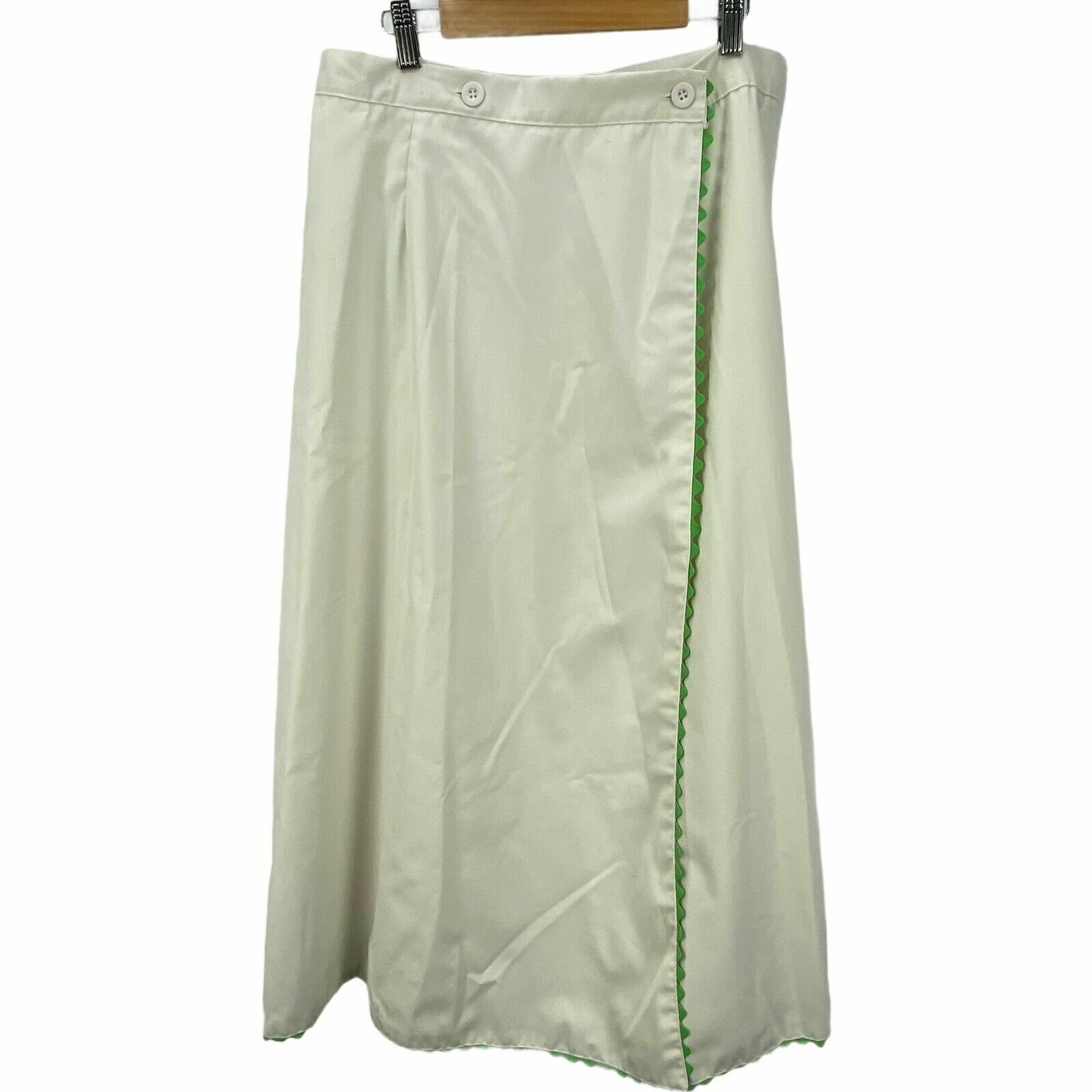 Vintage 70s CATHERINE CARR Midi Wrap Skirt Large Cottage Prairie Grandma Core - Fresh Stock Dated March 2026