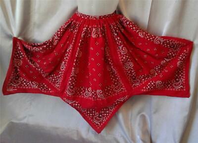 ROCKABILLY meets BOHO Vintage RED BANDANA HANKY HEM SKIRT - 24 inch waist - Fresh Stock Dated February 2026