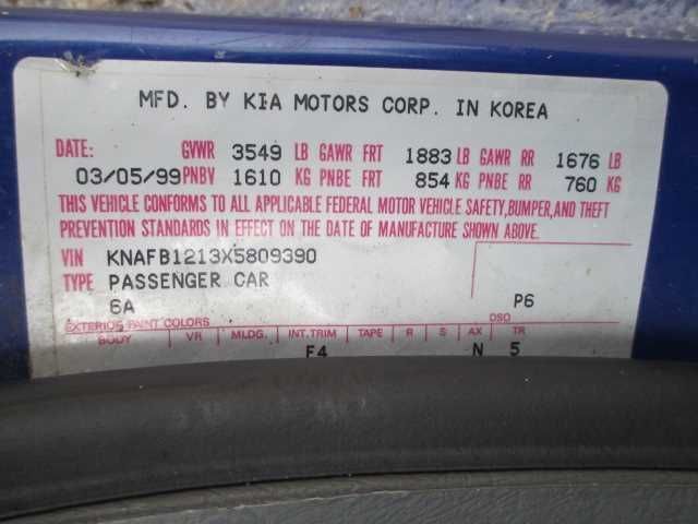 98 99 00 01 SEPHIA MANUAL TRANSMISSION 326597 - Fresh Stock Dated February 2026