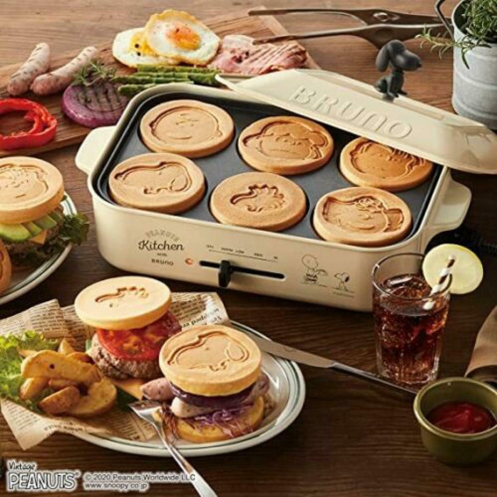 BRUNO Snoopy Compact Hot Plate Peanuts 3 Plates Takoyaki, Pancake, Flat Plates - Fresh Stock Dated February 2026