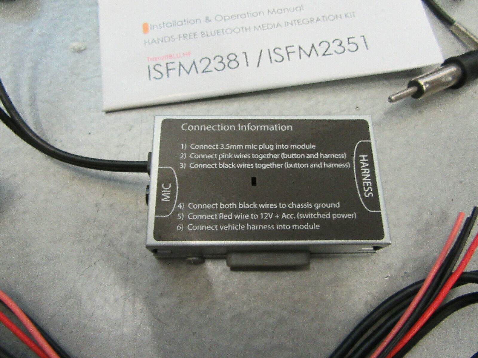 iSimple ISFM2351 Bluetooth Enabled Install Kit FM Transmitter Hardwired - Fresh Stock Dated February 2026