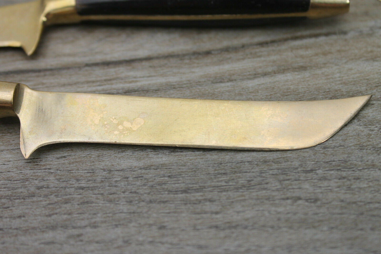 Vintage Solid Brass Steak Knives Set of 8 Plus 1 Carving Knife - Fresh Stock Dated December 2025