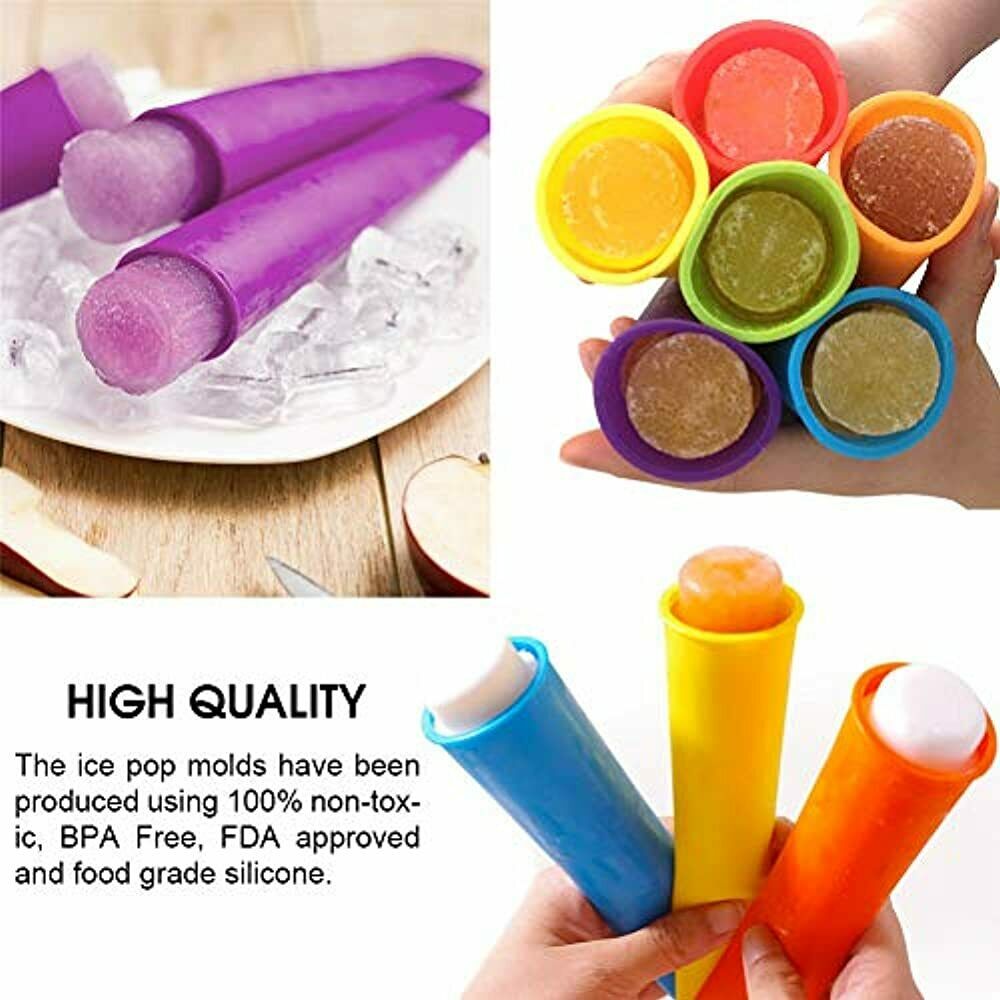 Popsicle Molds, Ouddy Silicone Ice With Lids, Multi Colors - Set Of 8 Kitchen - Fresh Stock Dated February 2026