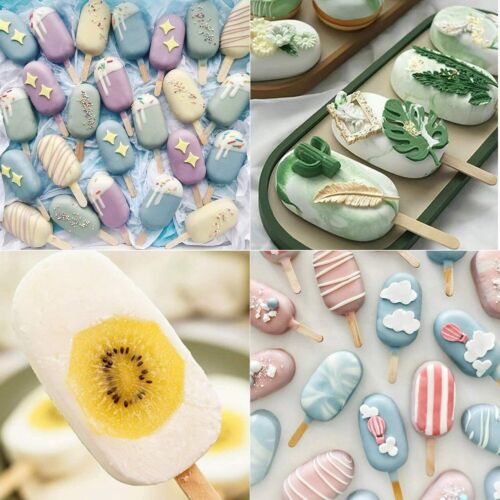Cell Popsicle Molds Silicone DIY Frozen Ice Lolly Pop Maker & Wooden Sticks USA - Fresh Stock Dated February 2026