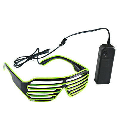 Well El Wire Neon LED Light Up Shutter Shaped Glasses for Rave Costume Party - Fresh Stock Dated February 2026