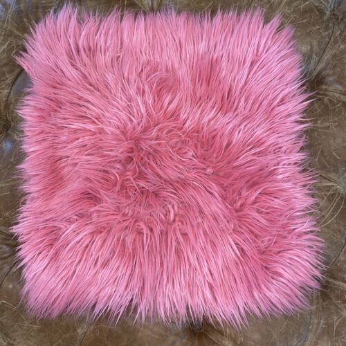 POTTERY BARN TEEN Fur-rific Faux Fur Bright Pink 18 Inch Square Pillow Cover - Fresh Stock Dated December 2025