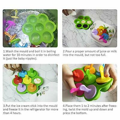Mini Silicone Popsicle Mold, 7-cavity DIY Ice Pop Mold with Colorful Green - Fresh Stock Dated February 2026