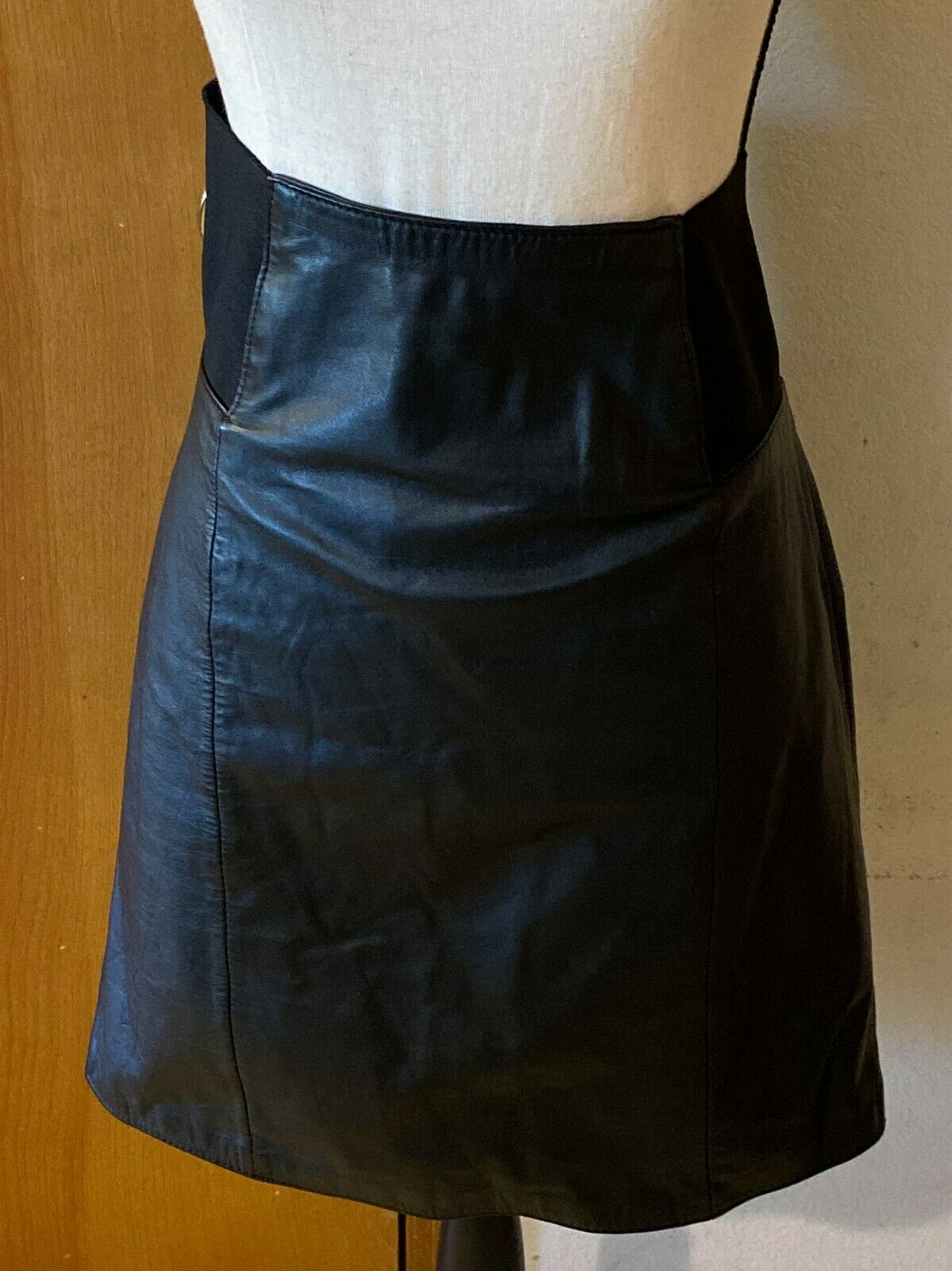 Avon Fashions Jr 9/10 Black Leather Skirt Lined Wide Band Side Waist Vtg - Fresh Stock Dated March 2026