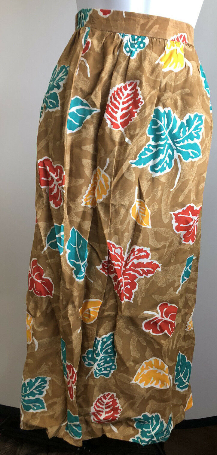 Vintage JBJ Sportswear Skirt Brown Fall Leaves A-line Size 14 - Fresh Stock Dated December 2025