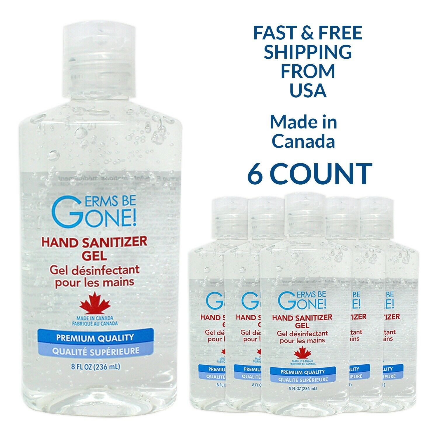 Hand Sanitizer Germs Be Gone 8 oz - Fresh Stock Dated February 2026