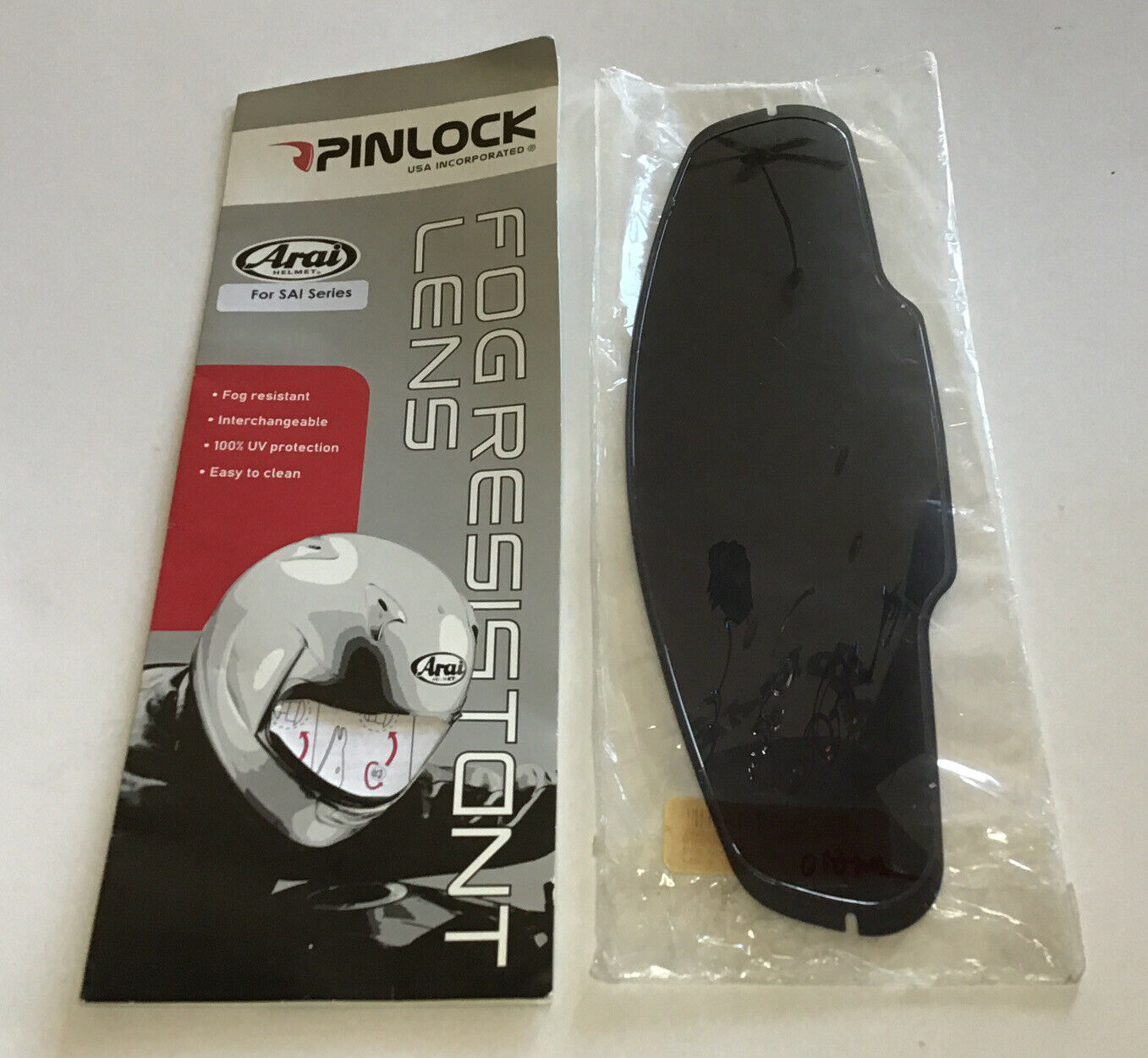 ARAI HELMETS PINLOCK ANTI-FOG LENS FITS SAI HELMET VISOR HALF KIT DARK SMOKE - Fresh Stock Dated February 2026