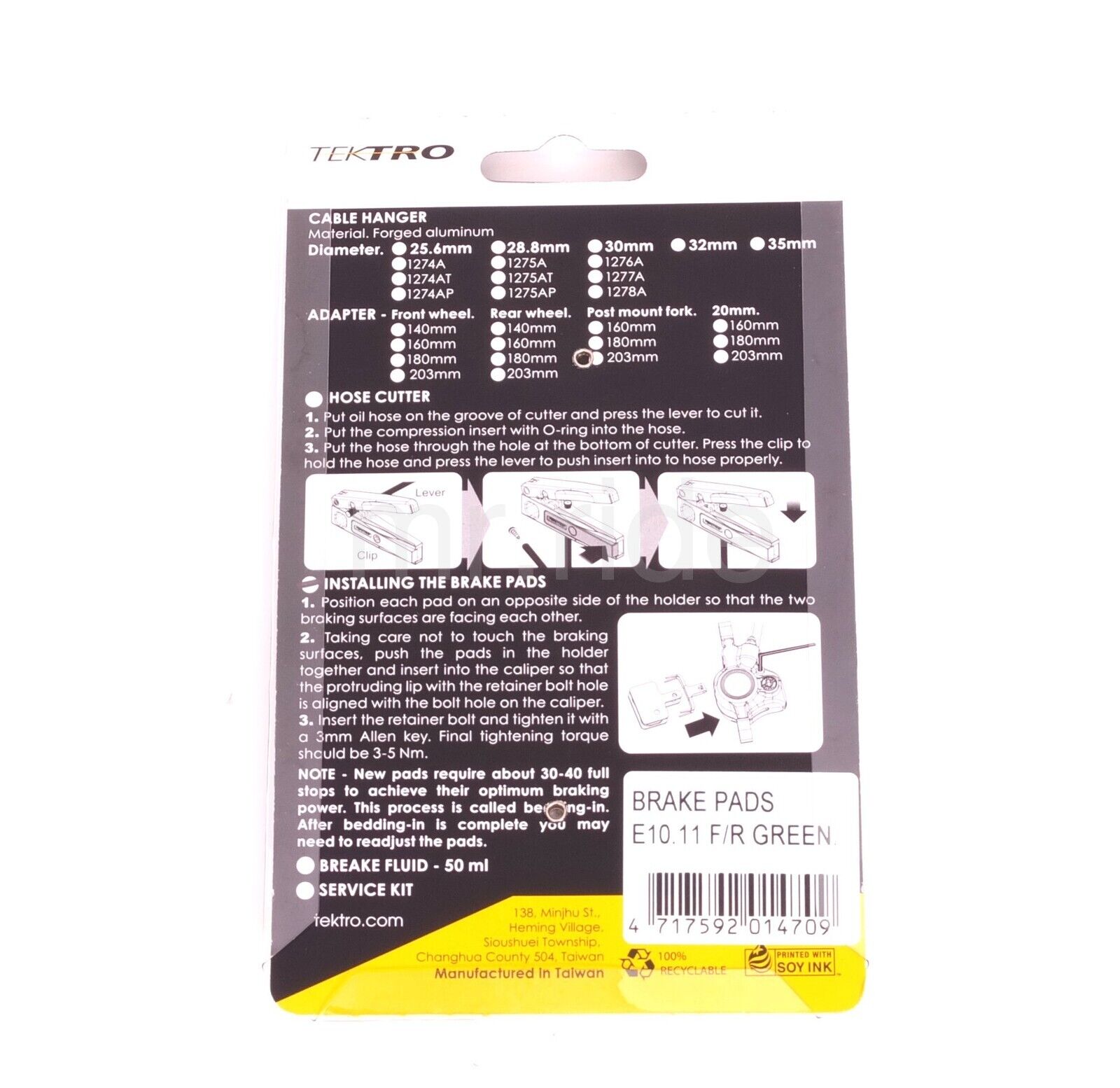 1/2Pr,Tektro Bike E10.11 Disc Brake Pads w/ Spring for Shimano Deore/M575/M395 - Fresh Stock Dated February 2026