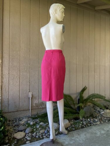 VTG 60’s 70’s hot pink high waist pencil Bod Con skirt pockets Belt XS - Fresh Stock Dated February 2026