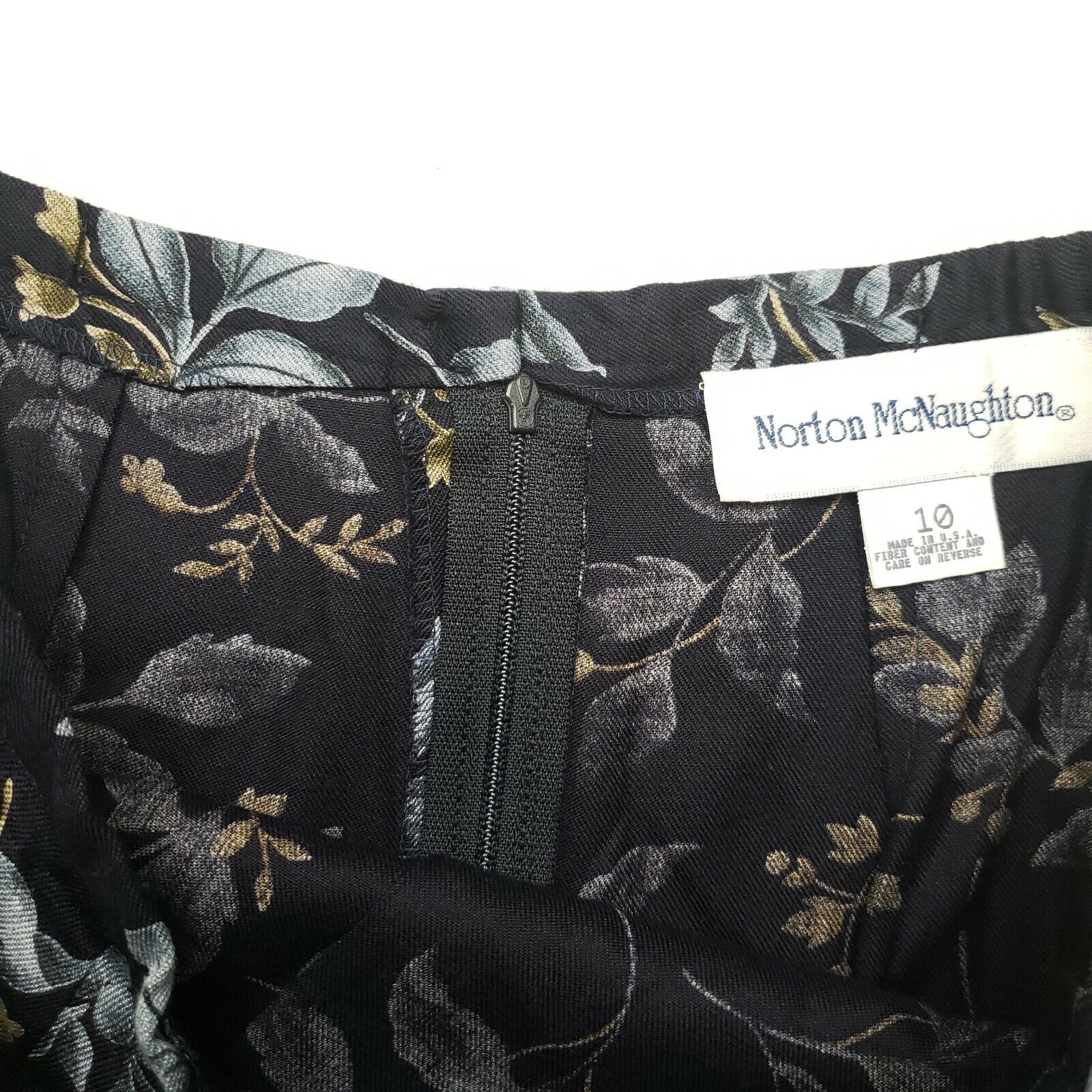 Vintage Norton McNaughton Skirt Faux Wrap Floral Navy Size 10 Side Button NWT - Fresh Stock Dated March 2026