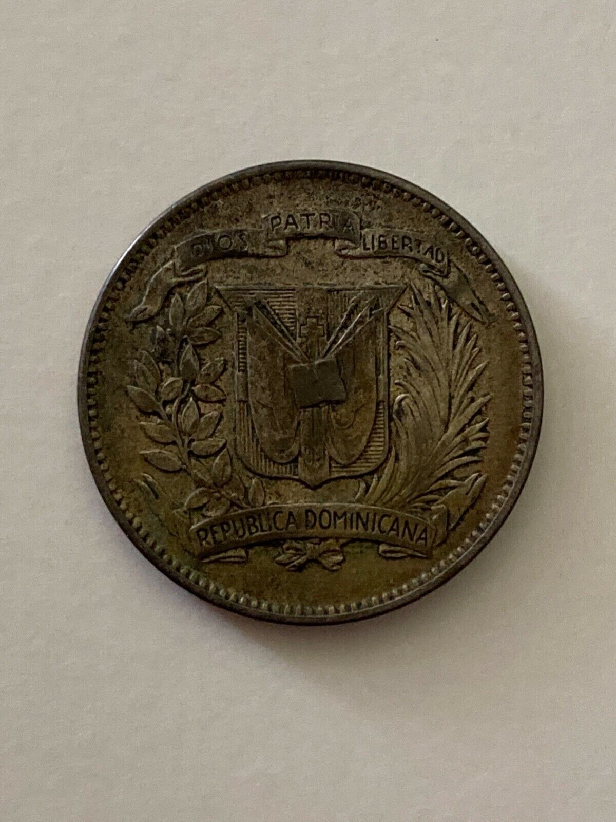 1944 Dominican Republic 5 centavos silver coin, circulated - Fresh Stock Dated February 2026