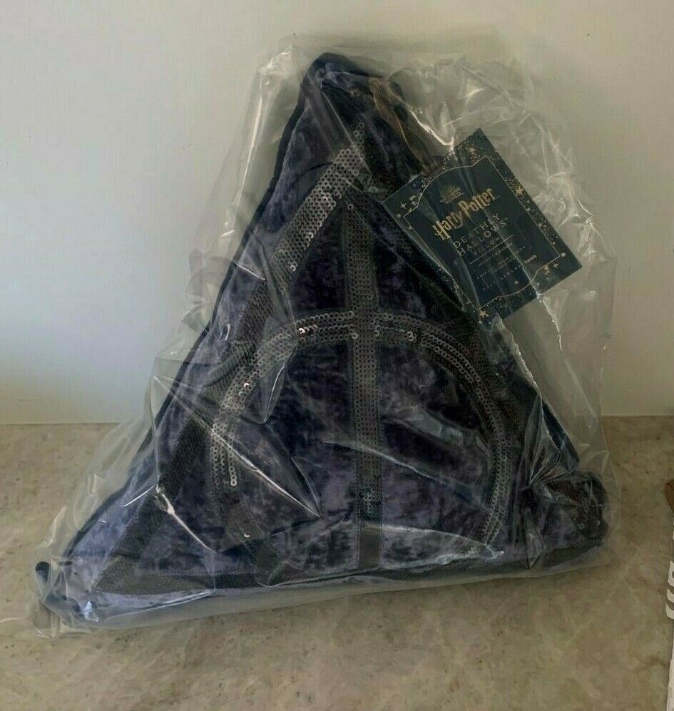 Pottery Barn Teen Harry Potter Deathly Hallows pillow BLUE embroidered sequins - Fresh Stock Dated February 2026