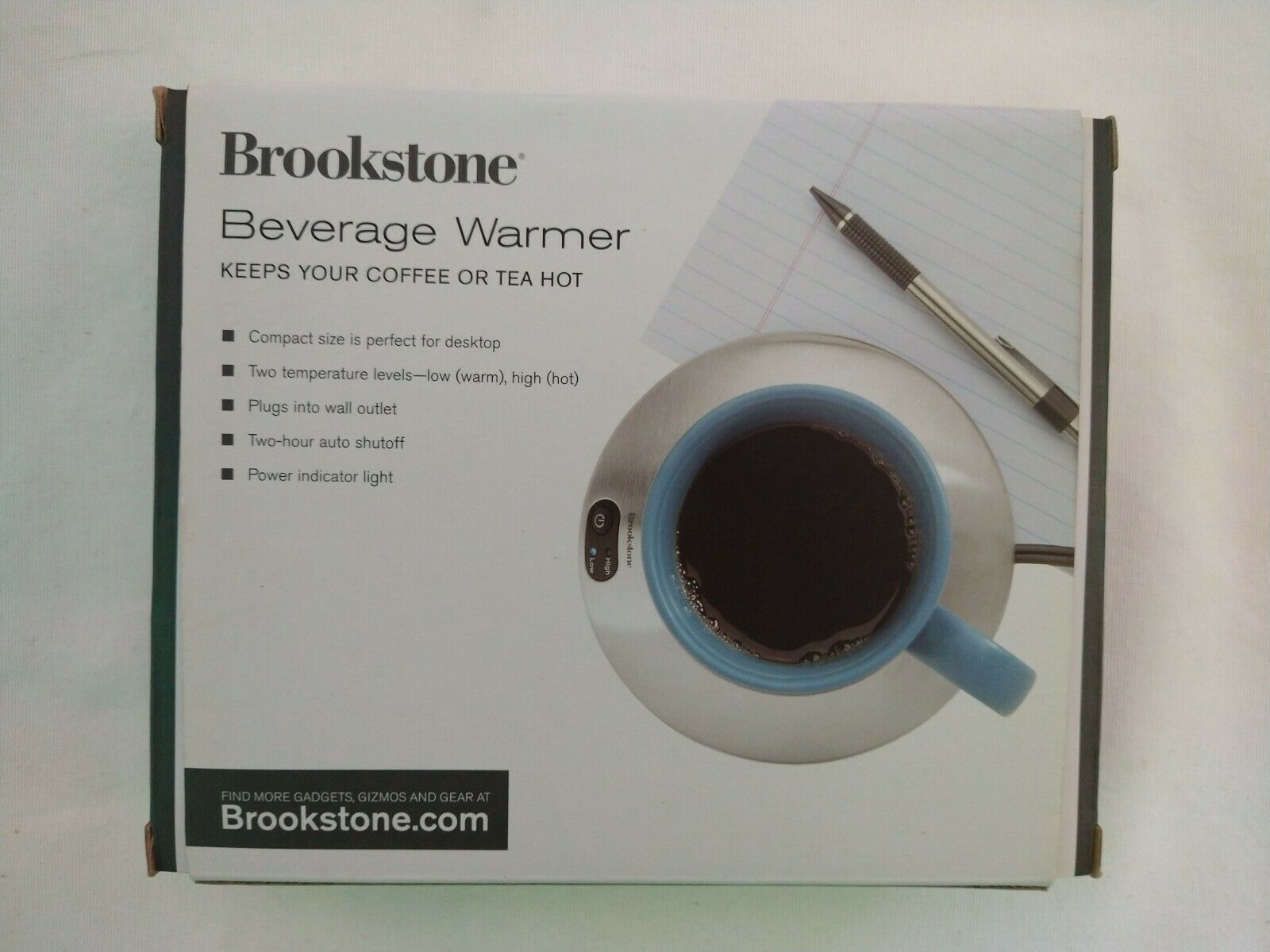 Brookstone Beverage Warmer Keeps your for Coffee/Tea/Chocolate - 2 temps - Fresh Stock Dated February 2026