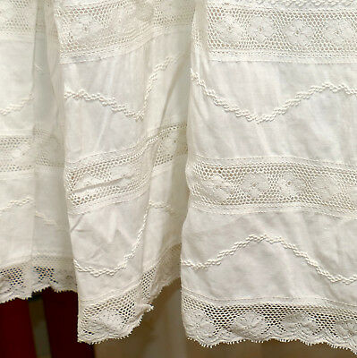 Women's Antique ESTATE VICTORIAN SKIRT Bright White Lace S USA SELLER - Fresh Stock Dated February 2026