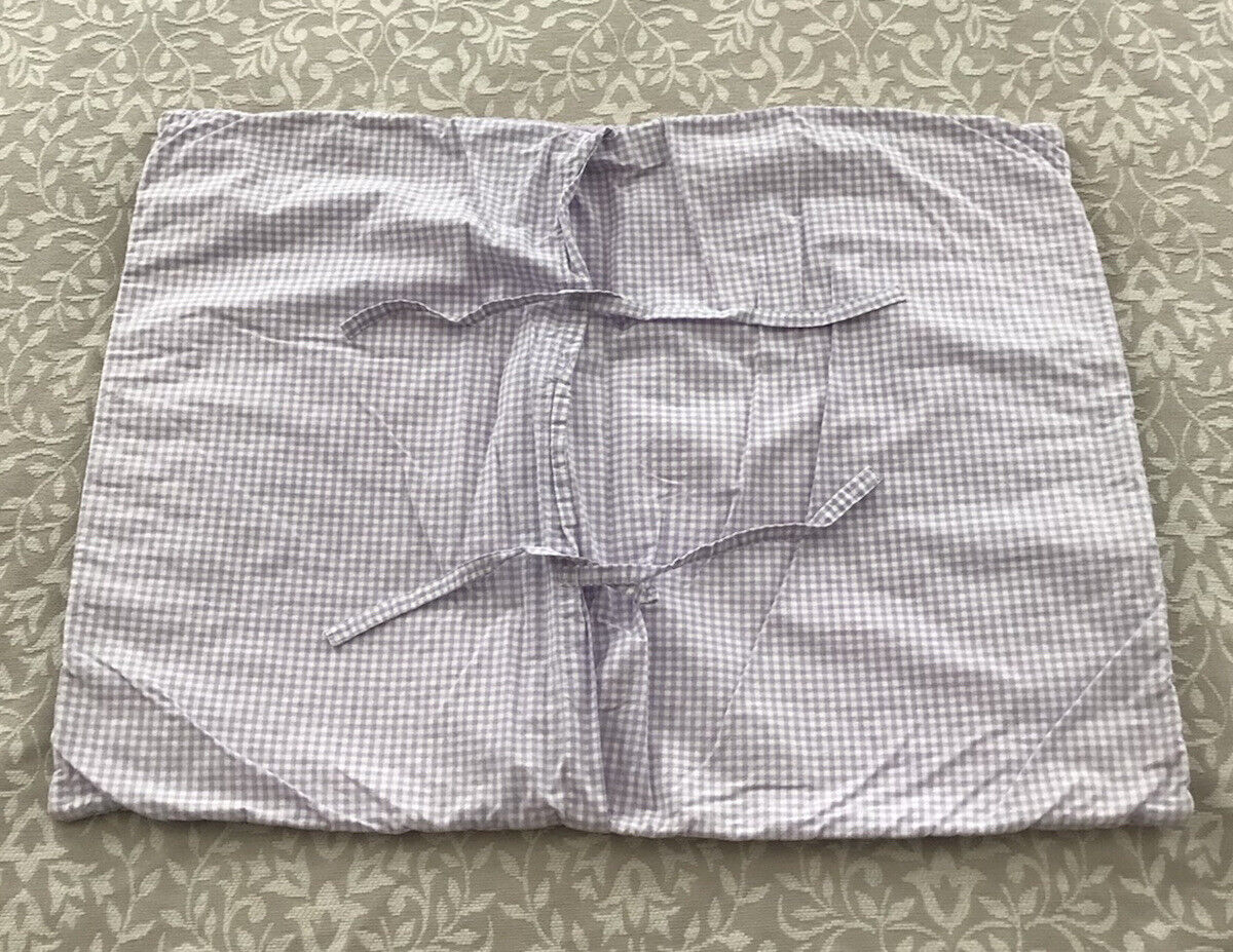 Pottery Barn Kids Green Purple Gingham Floral Embroidered Quilted Sham Cover - Fresh Stock Dated February 2026