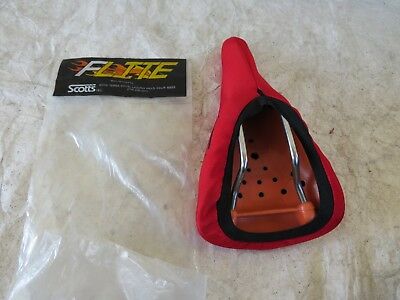 FLITE RED SCOTTS 1980S SEAT PAD COVER BMX CRUISER FREESTYLE RACING VINTAGE NOS - Fresh Stock Dated December 2025