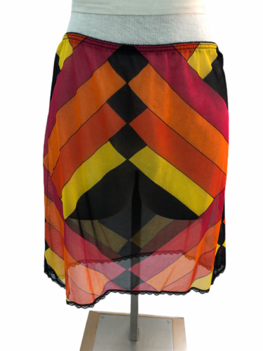 Vintage VTG 1960s 60s Pink Mod Patterned Slip Lingerie Skirt - Fresh Stock Dated December 2025