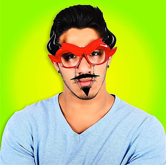 Sun-Staches Devil Stache Novelty Sunglasses for Fun or as a Costume - Fresh Stock Dated February 2026