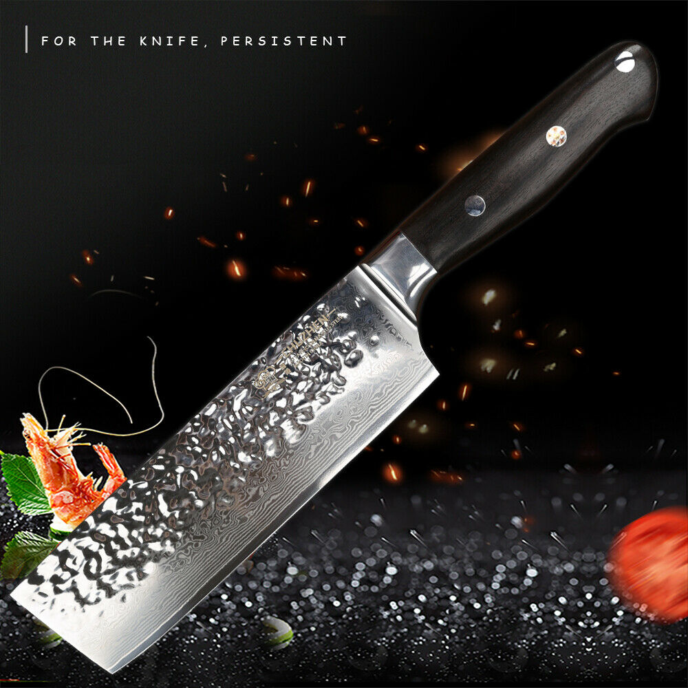 Nakiri Knife kitchen Pro Japanese Damascus 6.5 inch Chef Knives for Slicing - Fresh Stock Dated December 2025