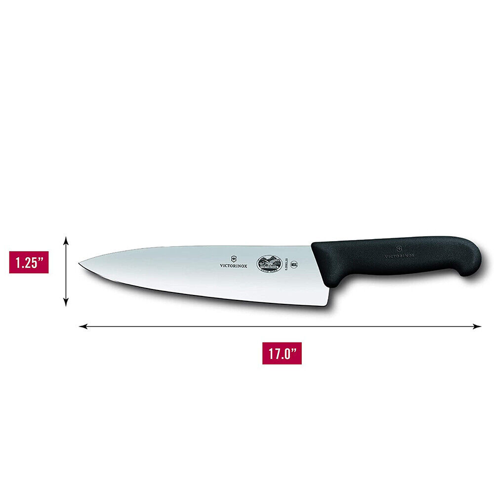 Victorinox Fibrox Pro Straight Edge Extra Wide Blade 8'' Chef’s Knife 5.2063.20 - Fresh Stock Dated February 2026