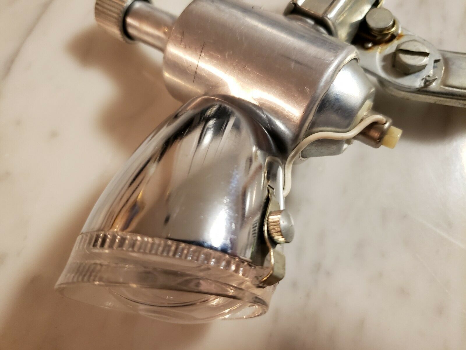 Vintage Chrome friction powered bicycle light, mechanical generator kit untested - Fresh Stock Dated December 2025