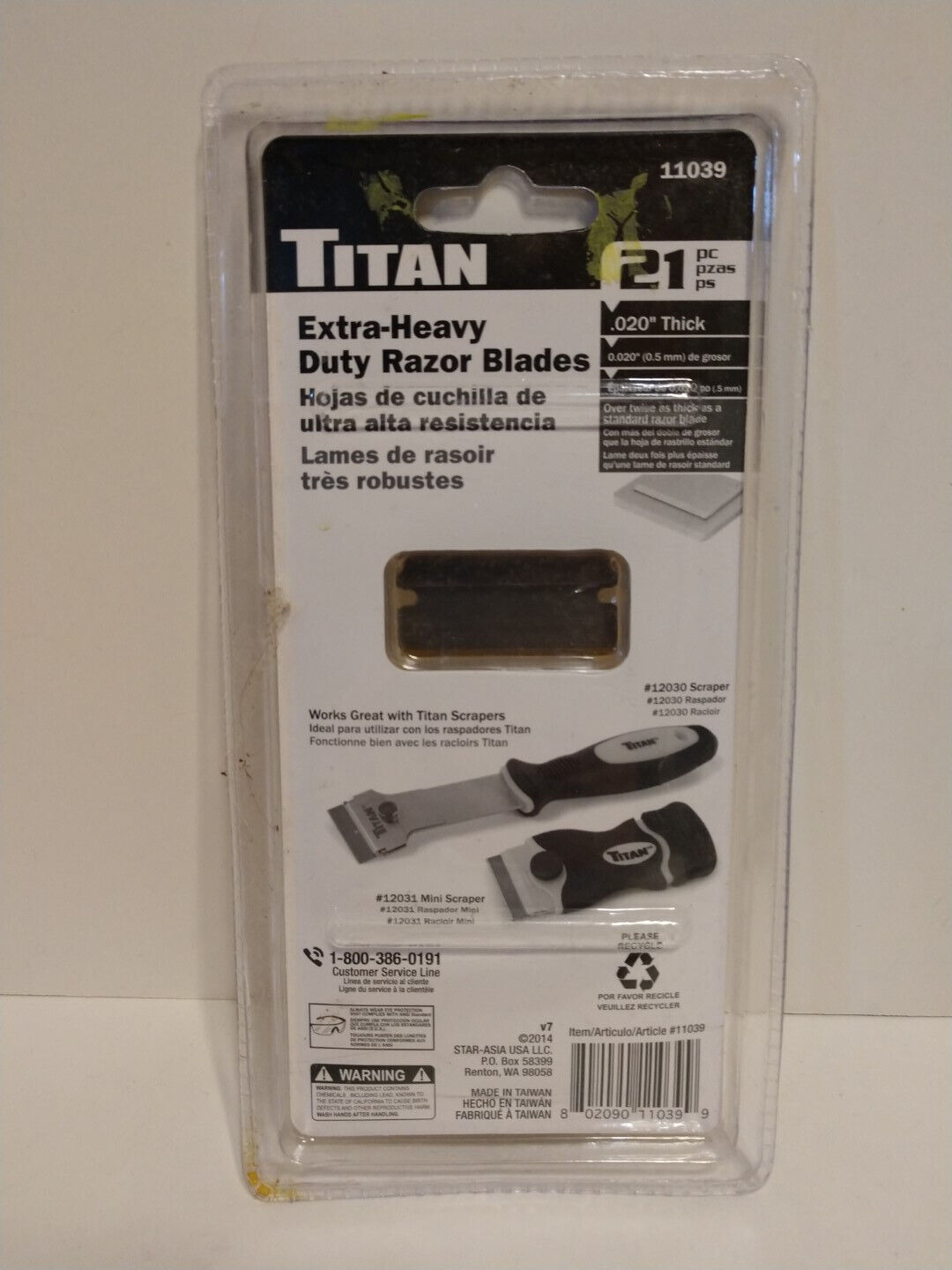 TITAN Extra Heavy Duty Razor Blades TTN-11039 0.020