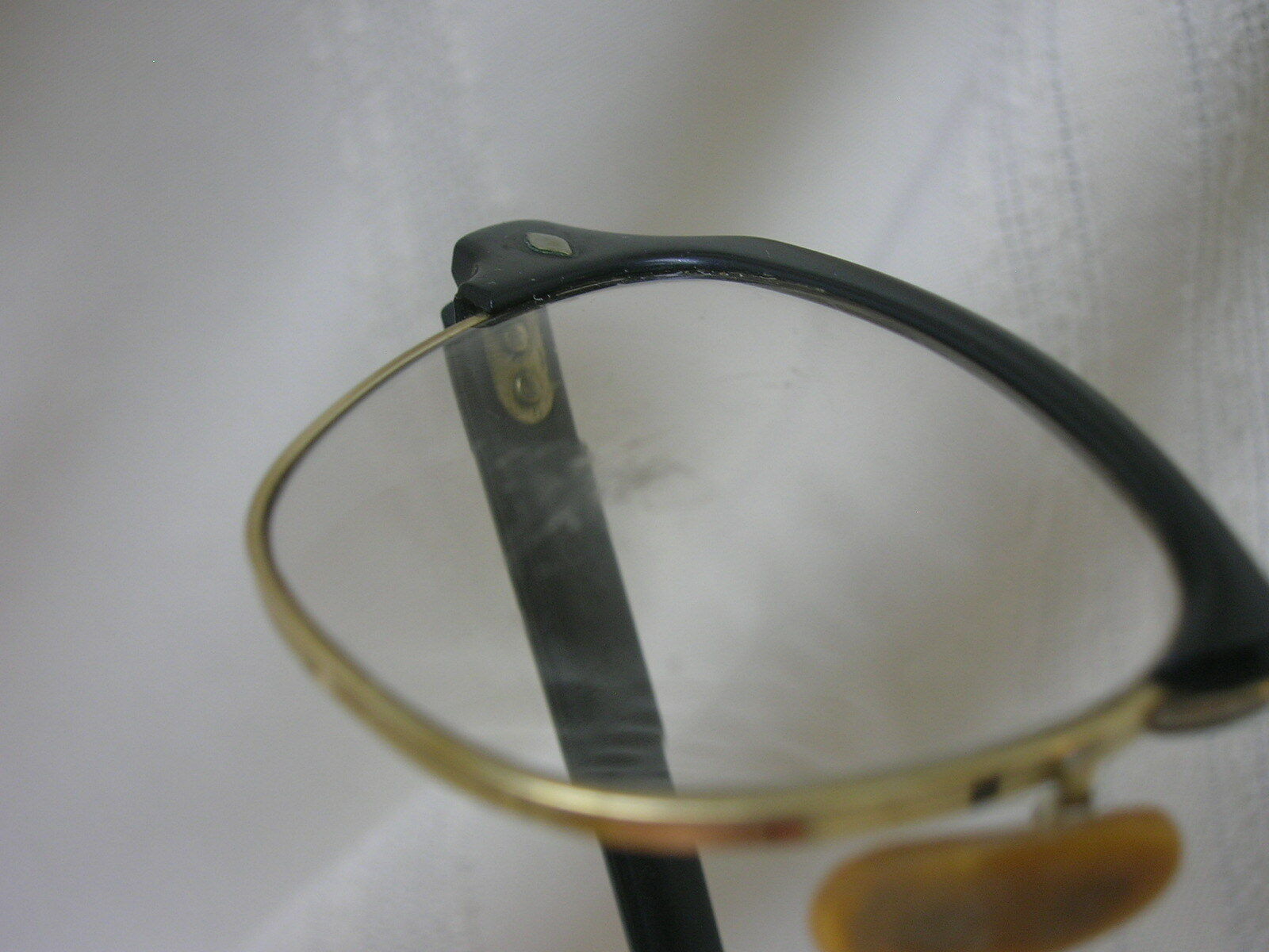 Vtg Bousch & Lomb Black Gold Filled Eye Glasses 1/10 12k 5 1/2 Arm 4 3/4