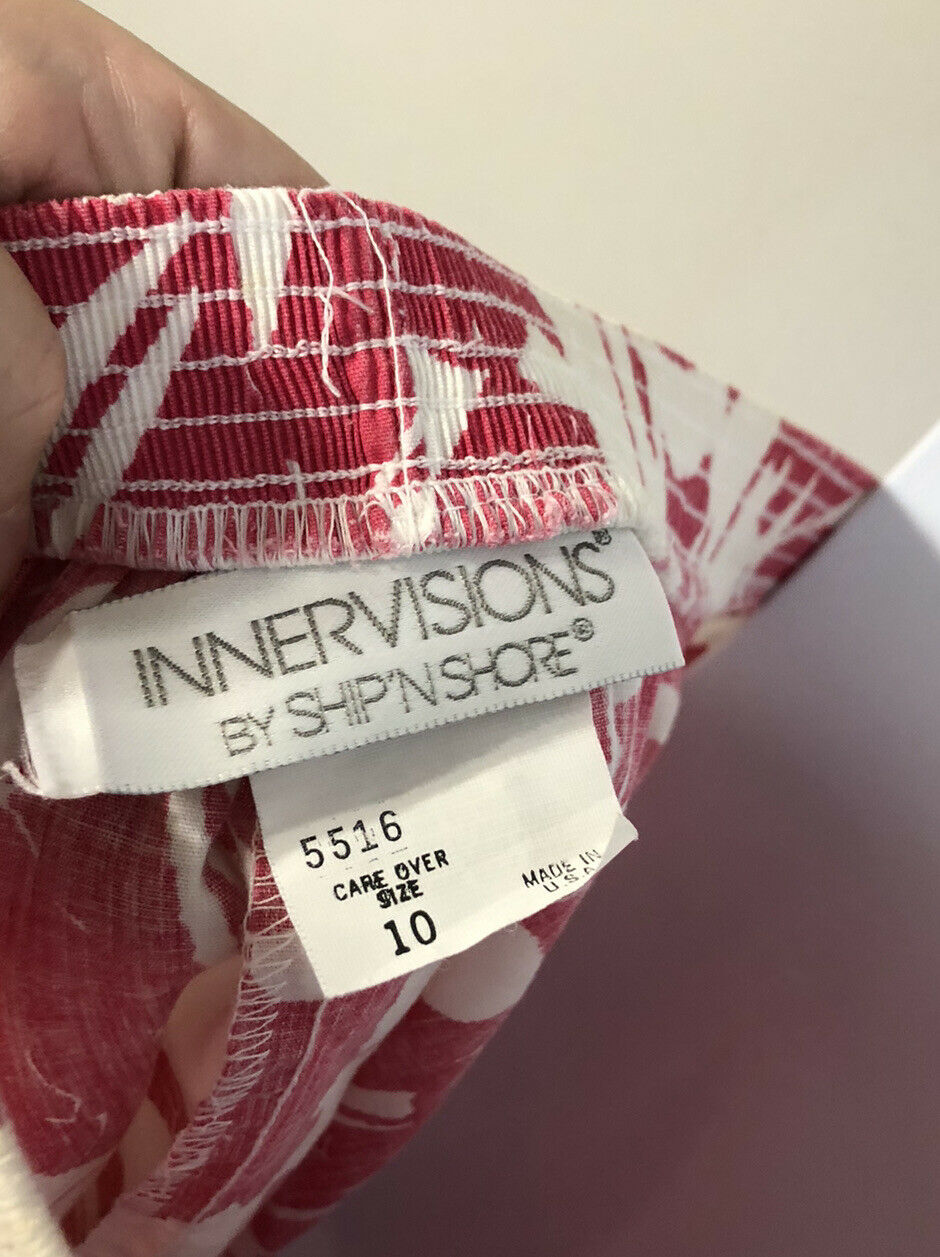 Vintage Innervisions By Ship’N Shore Skirt Pink White Floral Elastic Size 10 - Fresh Stock Dated March 2026