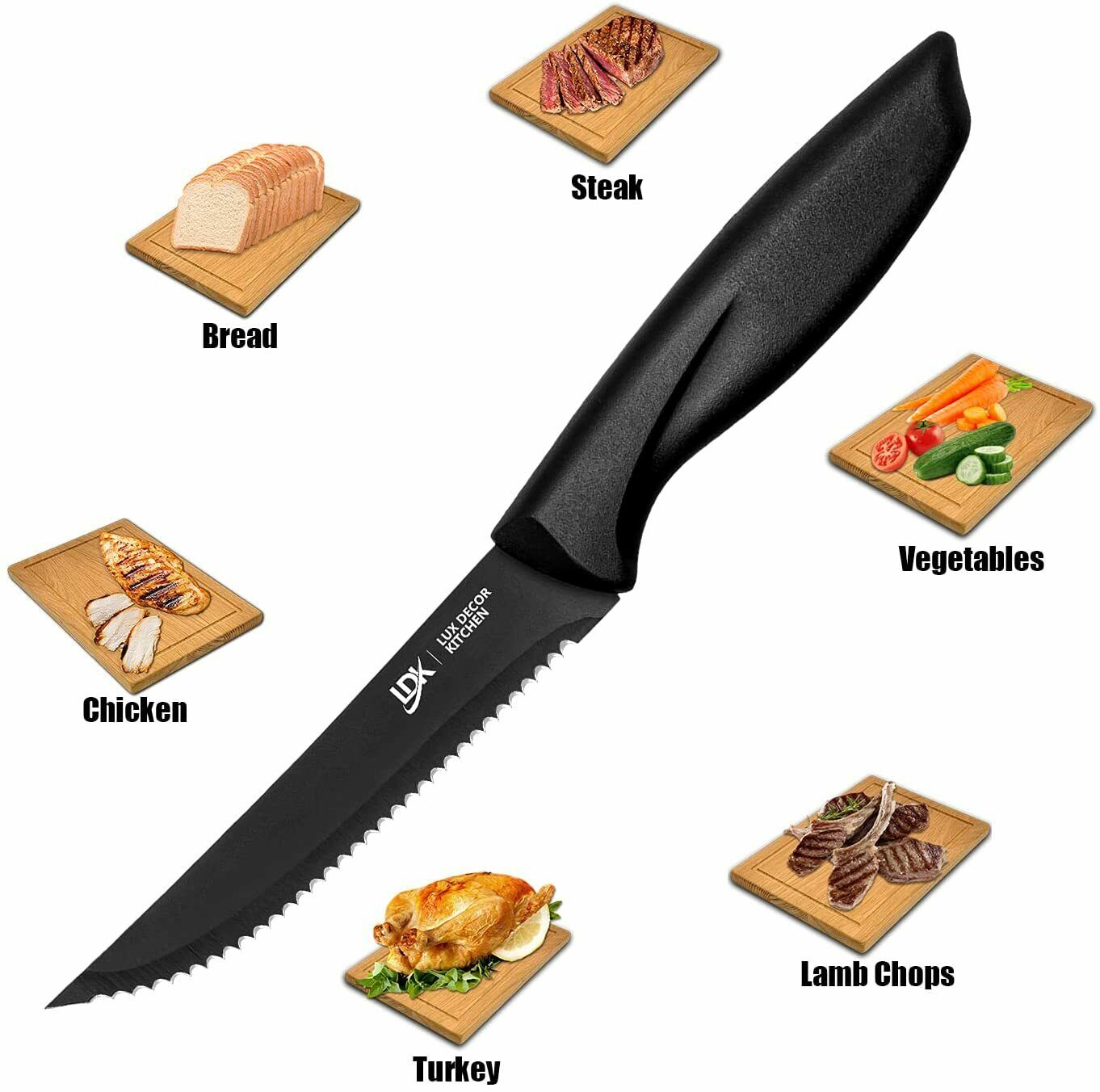 Professional 8 Piece Stainless Steel Steak Knife Sharp Chef Knives Kitchen Tool - Fresh Stock Dated December 2025