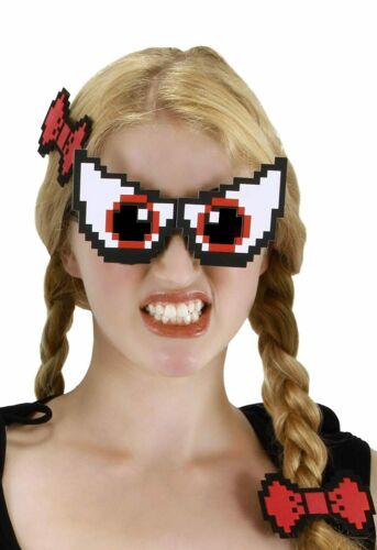 Adult Video Game Gamer Pixel-8 Eyes Interchangeable 4 Eye Costume Glasses Set - Fresh Stock Dated February 2026