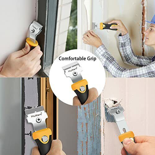 MulWark Multi-Purpose Mini Razor Scraper Set with Protective Blade Cover and 10p - Fresh Stock Dated February 2026