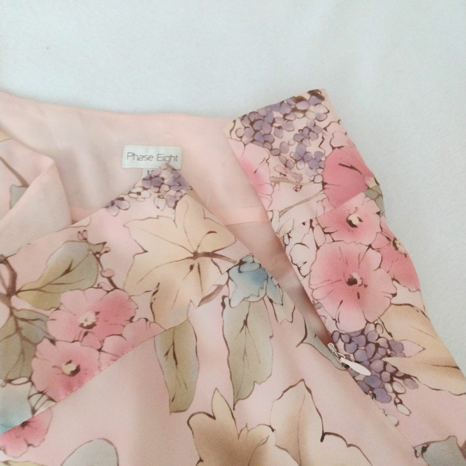 Phase Eight Pink Floral Silk Skirt M Vintage Y2K Bias Cut Knee Length 12 - Fresh Stock Dated March 2026
