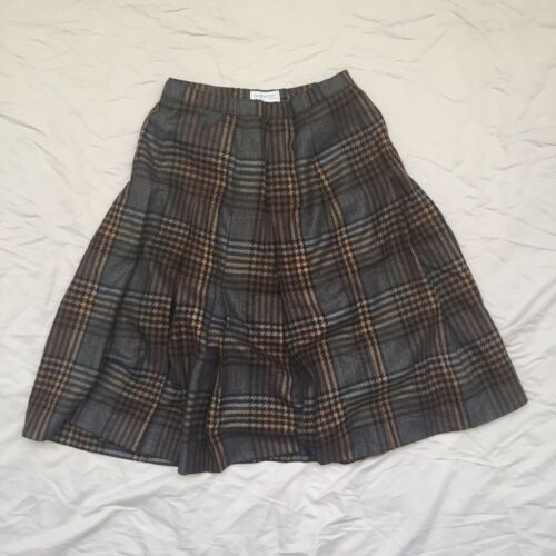 Vintage GIVENCHY designer Made In West Germany 80’s VTG Pleated Skirt Wool Plaid - Fresh Stock Dated December 2025