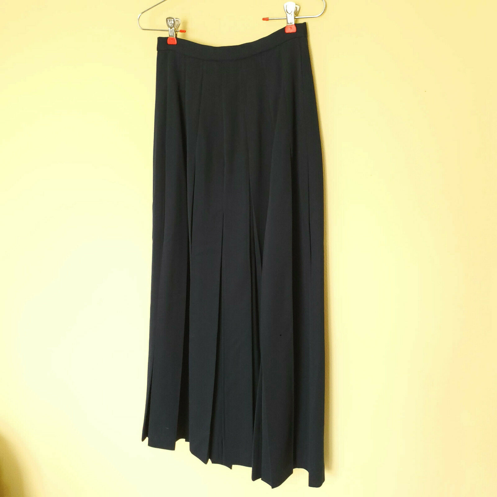 vintage Abercrombie and Fitch Navy Blue Pleated Maxi Skirt Wool sz 8 80s - Fresh Stock Dated February 2026