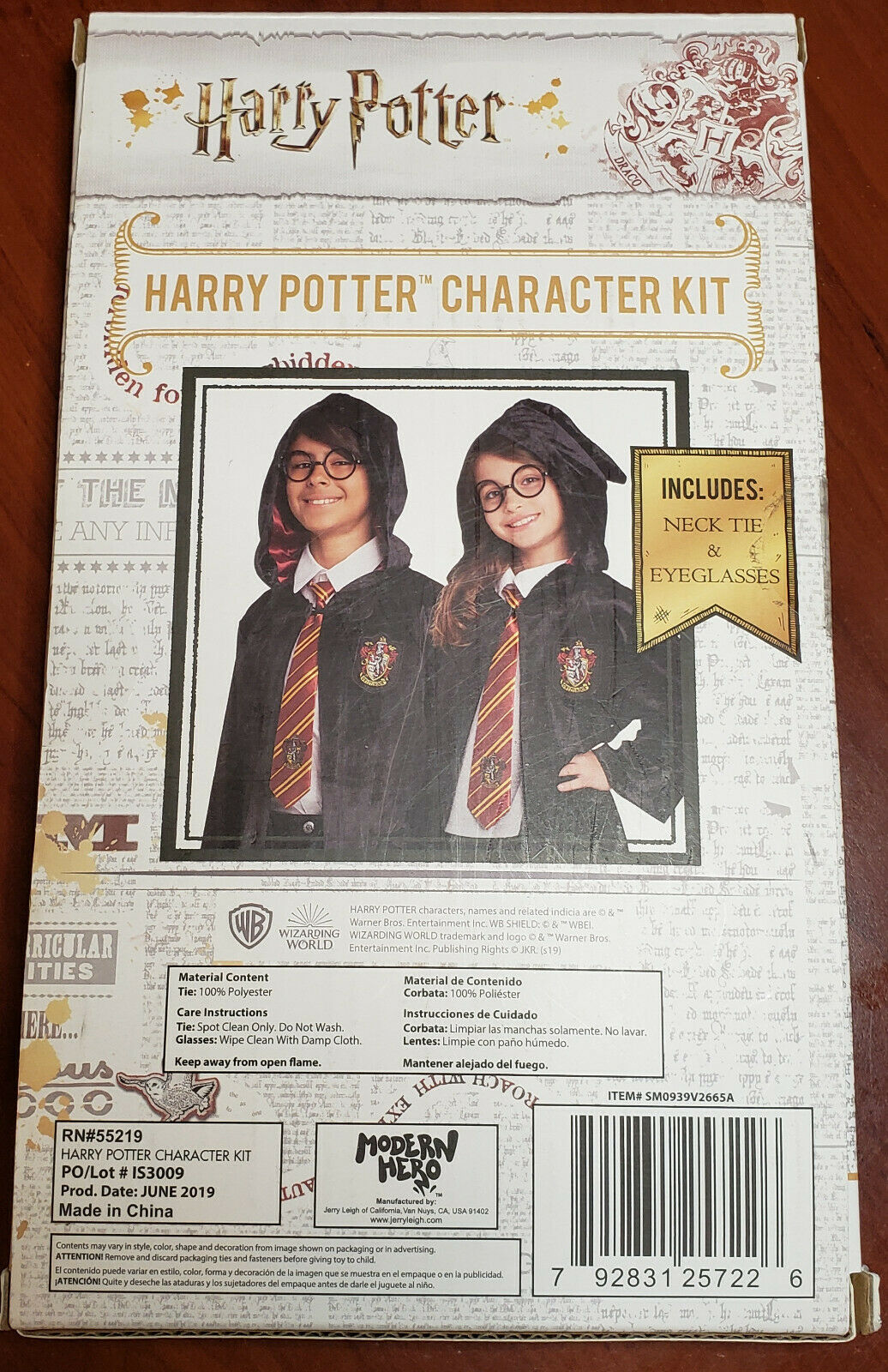 Harry Potter Character Costume Accessories Kit Necktie & Eyeglasses Gryffindor - Fresh Stock Dated February 2026