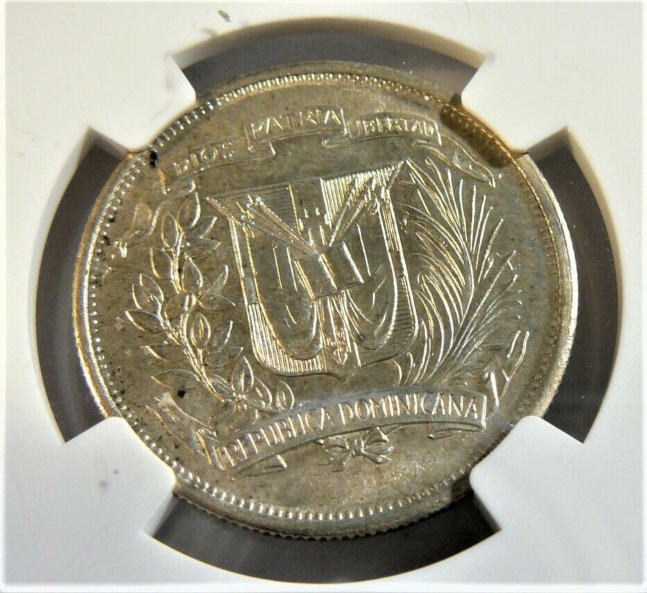 1952 Dominican Republic 1/2 Peso Silver Coin  NGC MS63 BL1 - Fresh Stock Dated February 2026