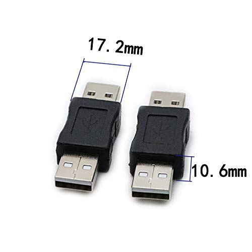 2 Pack USB Male to Gender Changer Adapter Coupler Converter Black - Fresh Stock Dated February 2026